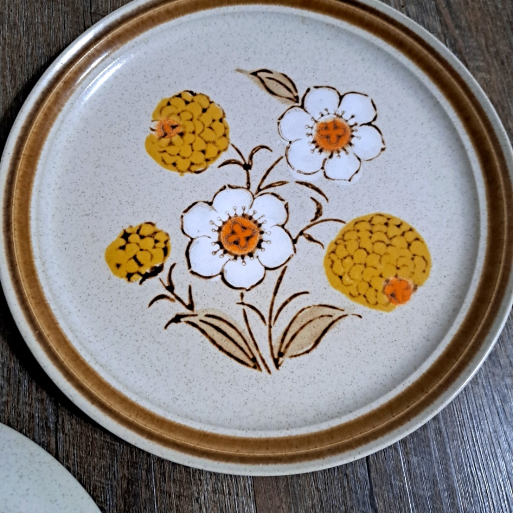 Premier MCM Flora Bella Plates 10 3/4 inch Stonewear. The real Vtg. Plate!